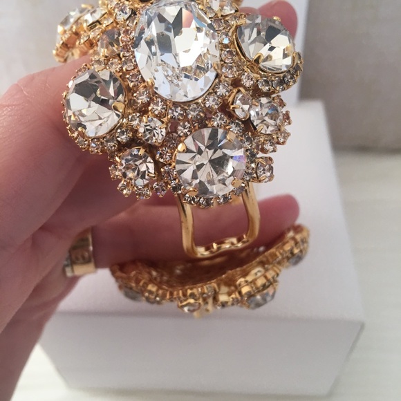 Versace Blooming Medusa Gold Crystal Cuff Bracelet - Picture 7 of 8